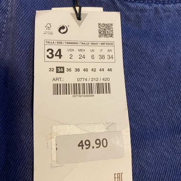 blue and purple boot cut Zara jeans - Picture 2 of 4